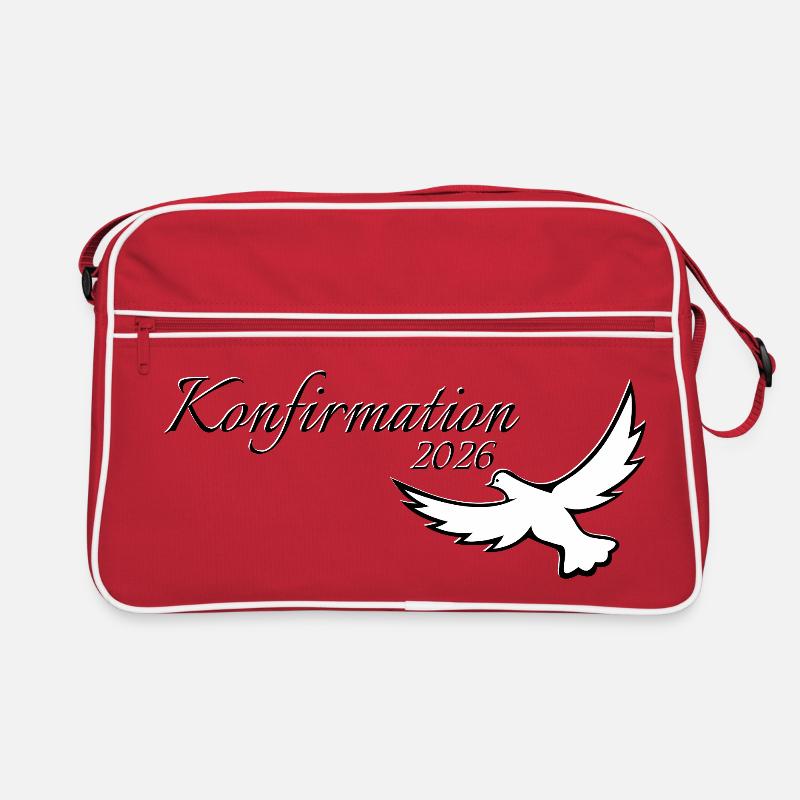 Konfirmation 2026 Geschenkideen Taube auffliegend Retro Tasche