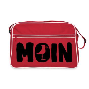 Moin avec la mouette - Sac Retro - rouge/blanc - Devant