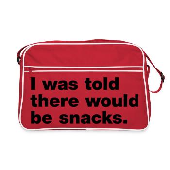 Man sagte mir, es gäbe Snacks - Retro Tasche - Rot/Weiß - Vorne
