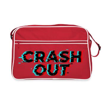 Crash Out - Glitch Style Black Red Cyan - Retro Bag - red/white - Front