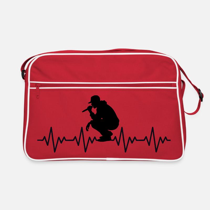 Rapper rapping MC Microphone Checker ECG heartbeat Retro Bag