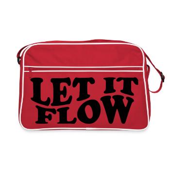 Let It Flow – Mindset Typografie Design - Retro Tasche - Rot/Weiß - Vorne
