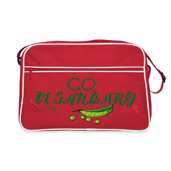 Go Vegan January - Retro Bag - red/white - Front