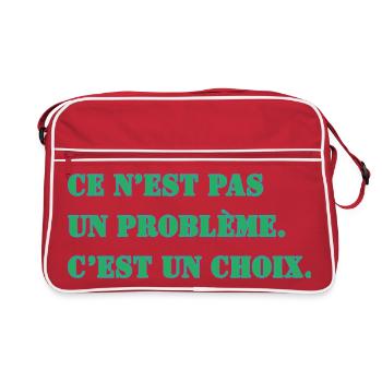 THAT'S NOT A PROBLEM. IT'S A CHOICE. - Retro Bag - red/white - Front