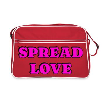 Spread Love Bold Typography - Retro Bag - red/white - Front