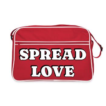 Verbreite Liebe - Retro Tasche - Rot/Weiß - Vorne