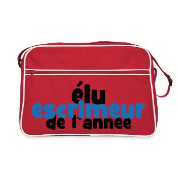 Design élu escrimeur de l'année bleu et noir - Sac Retro - rouge/blanc - Devant
