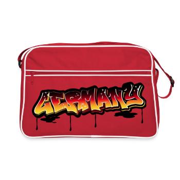 Deutschland Graffiti Y2K Style Fussball Shirt - Retro Tasche - Rot/Weiß - Vorne