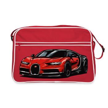 Red Sports Car Illustration - Retro Bag - red/white - Front