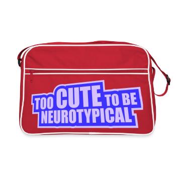 Trop mignon pour être neurotypique Logo drôle drôle sur l’autisme - Sac Retro - rouge/blanc - Devant