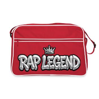 RAP LEGEND - Style 3D Bubble Chrome avec couronne - Sac Retro - rouge/blanc - Devant