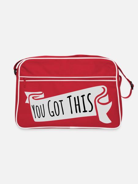 You Got This Motivierend Inspirierend Spruch Zitat - Retro Tasche - Rot/Weiß - Vorne