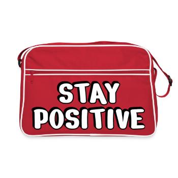 Restez positifs Typographie en gras - Sac Retro - rouge/blanc - Devant