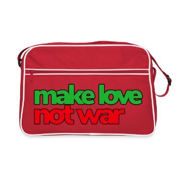 Make Love Not War - Retro Tasche - Rot/Weiß - Vorne