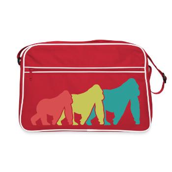 Silhouettes des Trois Singes Rétro - Sac Retro - rouge/blanc - Devant