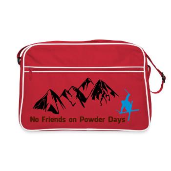 No Friends on Powder Days / Ski Freeride - Retro Tasche - Rot/Weiß - Vorne