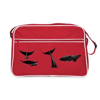 Whale tail - Whale fluke - Queues de baleines - Retro Bag - red/white - Front