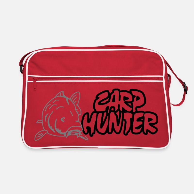 Carp Hunter, Karpfen, Jäger, Angler Retro Tasche