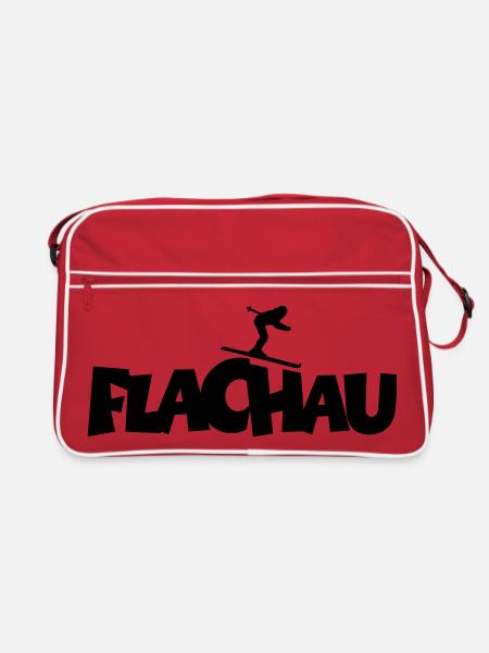 Flachau Ski Skifahren Wintersport - Retro Tasche - Rot/Weiß - Vorne