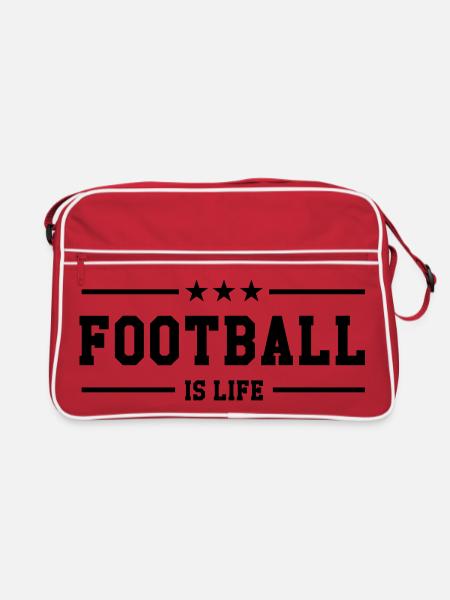 Football is life ! - Retro Bag - red/white - Front