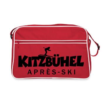 Kitzbühel Après-Ski Skifahrerin Skifahrer - Retro Tasche - Rot/Weiß - Vorne