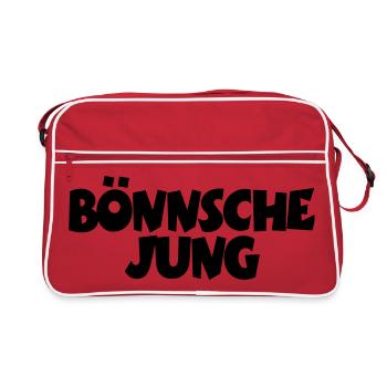 Bönnsche Jung - Unser Mann aus Bonn am Rhein - Retro Tasche - Rot/Weiß - Vorne