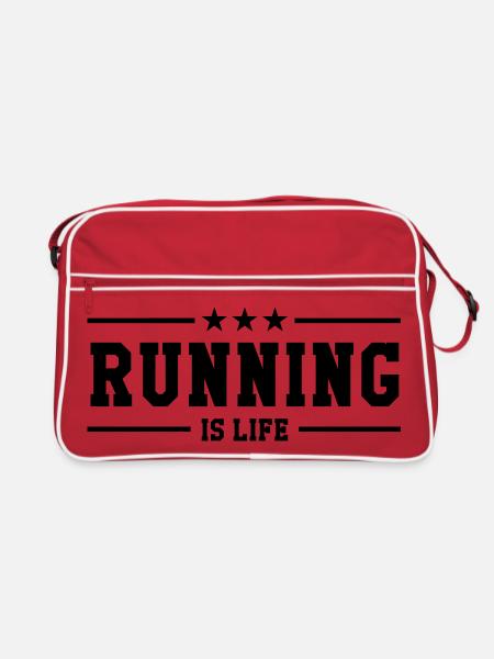 Course à Pied / Running / Jogging / Coureur - Sac Retro - rouge/blanc - Devant