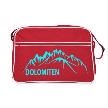 Illustration du panorama des montagnes des Dolomites - Sac Retro - rouge/blanc - Devant
