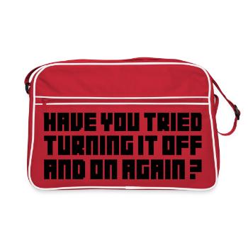 L’éteindre – Nerdiges Computer Statemen - Sac Retro - rouge/blanc - Devant