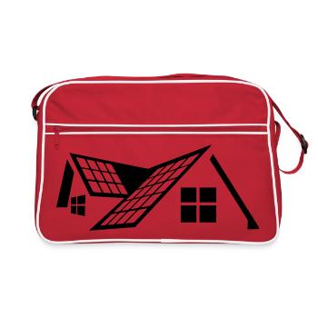 House roof with solar panels - Retro Bag - red/white - Front