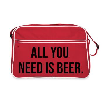 Tout ce dont vous avez besoin est de la bière - Sac Retro - rouge/blanc - Devant