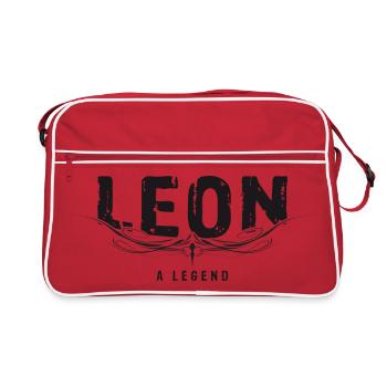 LEON A LEGEND - Retro Tasche - Rot/Weiß - Vorne