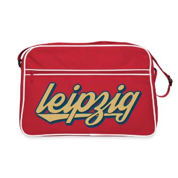 Leipzig Retro Script – Logo de la ville vintage - Sac Retro - rouge/blanc - Devant