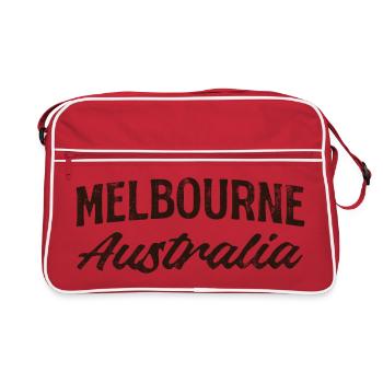 Melbourne Australia Vintage Lettering - Retro Bag - red/white - Front