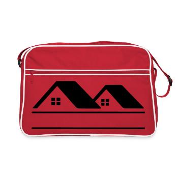 Bannière de texte Maisons - Sac Retro - rouge/blanc - Devant