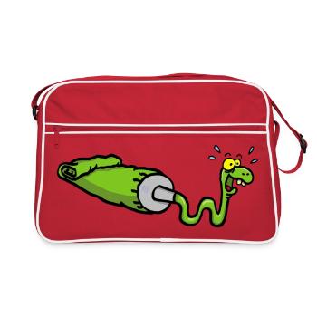 Serpent vert et tube de gouache - Sac Retro - rouge/blanc - Devant