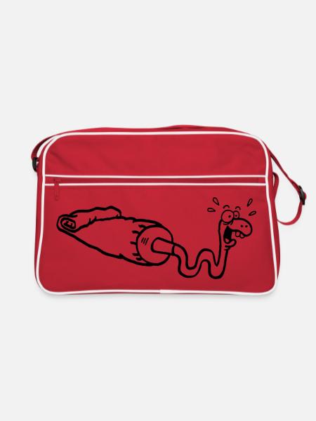 Black snake and gouache tube - Retro Bag - red/white - Front