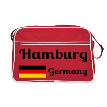 Hambourg, Allemagne - Imprimés élégants - Sac Retro - rouge/blanc - Devant