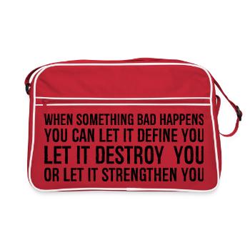 Wenn etwas Schlimmes passiert, kannst du es bestimmen lassen - Retro Tasche - Rot/Weiß - Vorne