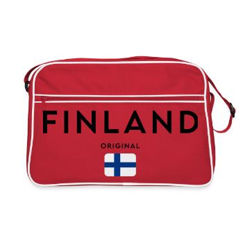 Finnish pride, minimalist sleek design - Retro Bag - red/white - Front