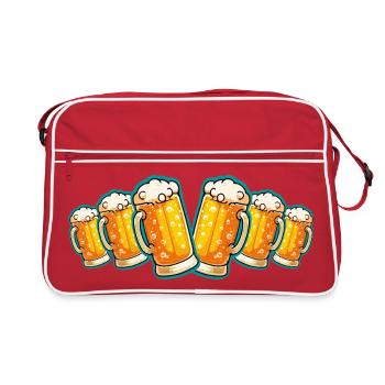 verre à bière chope à bière bière - Sac Retro - rouge/blanc - Devant