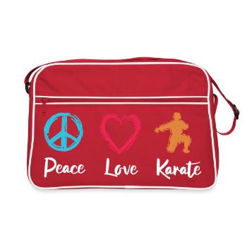 Peace Love Karate - Retro Bag - red/white - Front