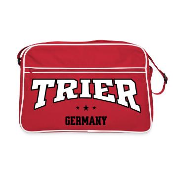 Trier Souvenir Shirt – Vintage Style College - Retro Tasche - Rot/Weiß - Vorne