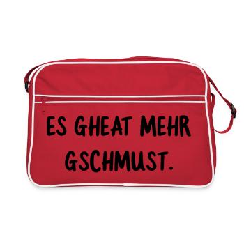 It gheat more gschcuddle. Funny dialect saying - Retro Bag - red/white - Front