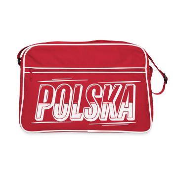 Polska Outline Font Design - Retro Bag - red/white - Front