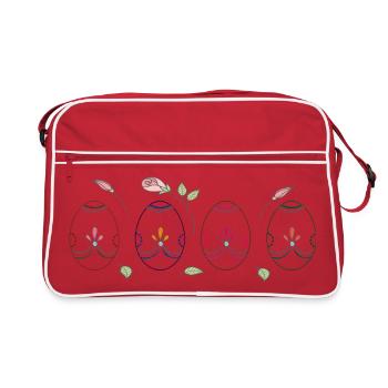 œufs de Pâques colorés - Sac Retro - rouge/blanc - Devant