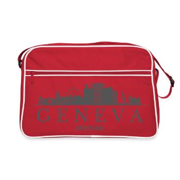 Genève, Suisse, silhouette de Genève - Sac Retro - rouge/blanc - Devant