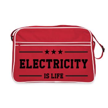 Electricity is Life: Energy and Passion! - Retro Bag - red/white - Front