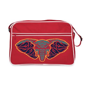 Tête d’éléphant psychédélique - Sac Retro - rouge/blanc - Devant