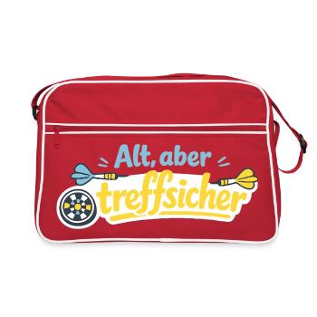 Alt, aber trefflich – Retro Darts - Retro Tasche - Rot/Weiß - Vorne